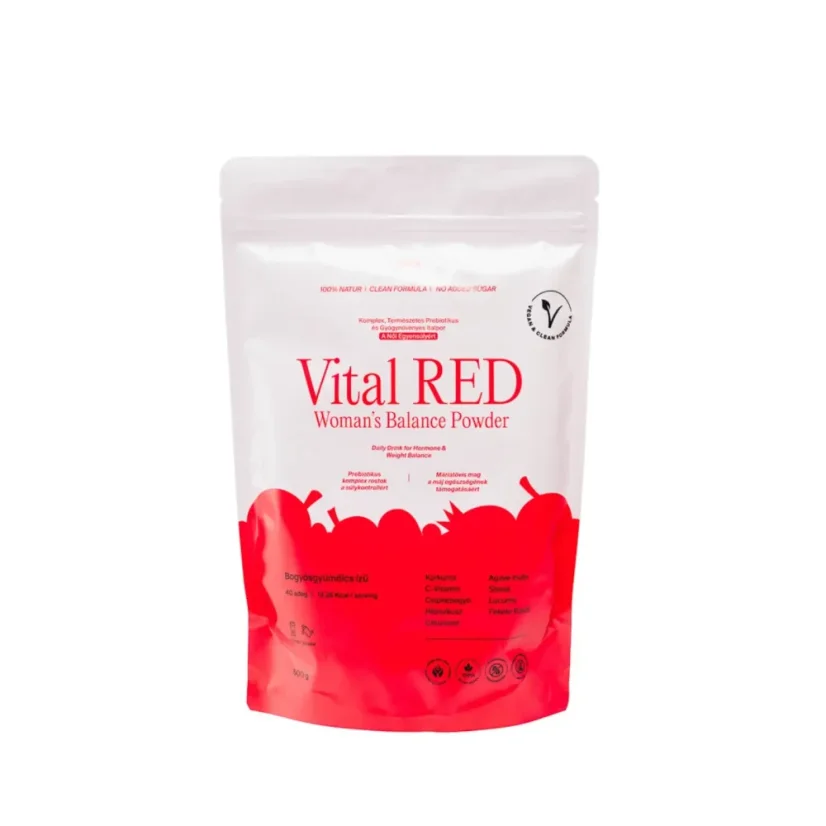 Vital RED prášok pre hormonálnu rovnováhu žien s prebiotickou vlákninou a bylinnými extraktmi