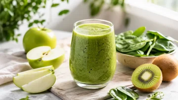 Zelené smoothie na chudnutie s jablkom, kivi a špenátom