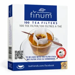 Finum papírové čajové filtry s filtrační tyčinkou 100 kusů